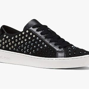 Michael Kors Irving Rhinestone Embellished Mesh Sneakers - Black girls size 5M